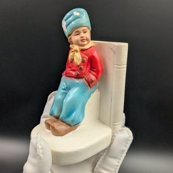 Vintage Chalkware Dutch Boy & Girl Bookend - Terratex Made in Ireland - Picture 8 of 8